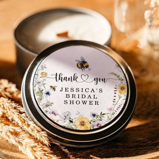 Wilde Bloem Bij Bruids Shower Ronde Sticker