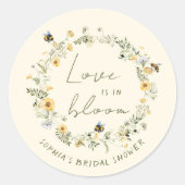 Wilde Bloem Bij Bruiloft Shower Stickers (Voorkant)