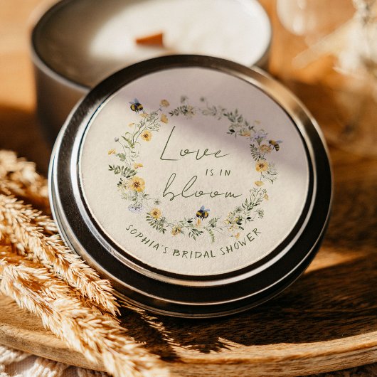 Wilde Bloem Bij Bruiloft Shower Stickers