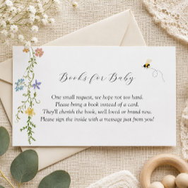 Wilde Bloem Bijen Baby Shower Boeken voor Baby Kaa Informatiekaartje