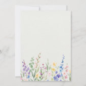 Wilde bloem Bindland Floral Rehearsal Dinner Kaart (Achterkant)