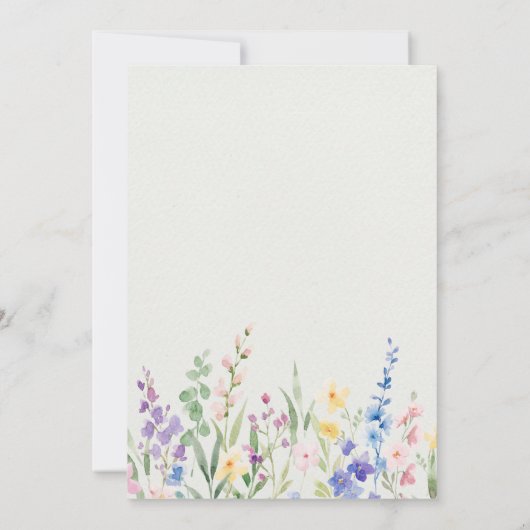 Wilde bloem Bindland Floral Rehearsal Dinner Kaart (Achterkant)