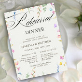 Wilde bloem Bindland Floral Rehearsal Dinner Kaart