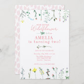 Wilde bloem Birthday Kaart (Voorkant / Achterkant)