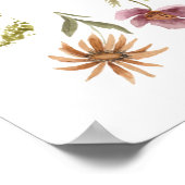 Wilde bloem Birthday of Baby shower Welkomstteken Poster (Hoek)