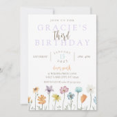 Wilde bloem - Birthday - thema Uitnodiging - Boho  (Voorkant)