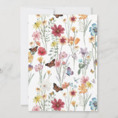 Wilde bloem - Birthday - thema Uitnodiging - Boho  (Achterkant)