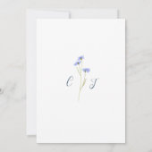 Wilde bloem Blauw Rustiek Kaart (Achterkant)