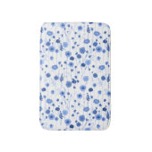 Wilde bloem blauw wit botanische kunst badmat (Voorkant Verticaal)