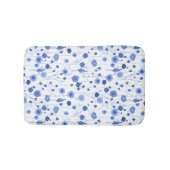 Wilde bloem blauw wit botanische kunst badmat (Voorkant)
