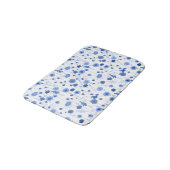 Wilde bloem blauw wit botanische kunst badmat (Gekanteld)