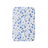 Wilde bloem blauw wit botanische kunst badmat (Voorkant Verticaal)