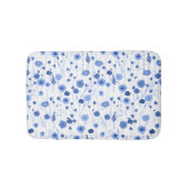 Wilde bloem blauw wit botanische kunst badmat (Voorkant)