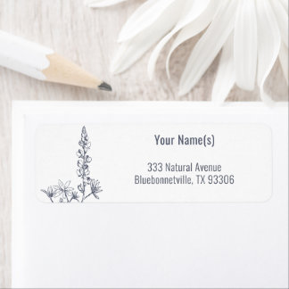 Wilde bloem Blauwbeen Floral retour Adres Etiket