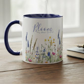 Wilde bloem blauwe botanische aquarel mok