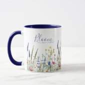 Wilde bloem blauwe botanische aquarel mok (Links)