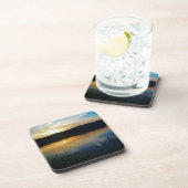 Wilde bloem, blauwe zonsondergang drankjes onderzetter (Rechterzijde)