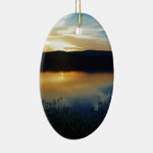 Wilde bloem, blauwe zonsondergang keramisch ornament (Rechts)