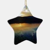 Wilde bloem, blauwe zonsondergang keramisch ornament (Rechts)