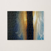 Wilde bloem, blauwe zonsondergang legpuzzel (Horizontaal)