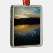 Wilde bloem, blauwe zonsondergang metalen ornament (Rechts)