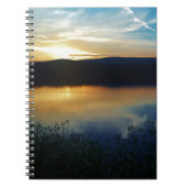 Wilde bloem, blauwe zonsondergang notitieboek (Voorkant)