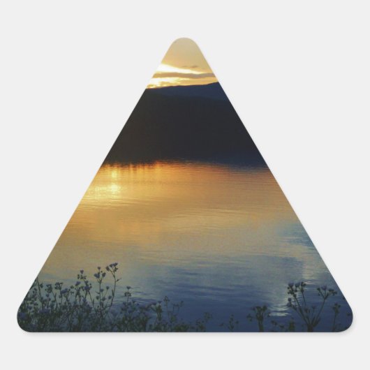 Wilde bloem, blauwe zonsondergang sticker (Voorkant)