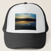 Wilde bloem, blauwe zonsondergang trucker pet (Voorkant)