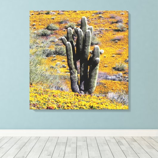 Wilde bloem bloei canvas afdruk (Insitu (Houten vloer))