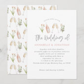 wilde bloem bloem champagne moderne script aankondiging (Voorkant / Achterkant)