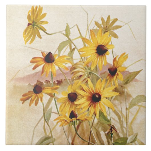 Wilde bloem Bloembloem Botanische Tegel Tegeltje (Voorkant)