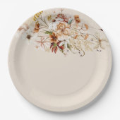 Wilde Bloem Bloemen Boeket Waterverf Papieren Bordje (Voorkant)