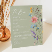 Wilde Bloem Bloemen Bruiloft Bar Reclamebord Met Voetstuk