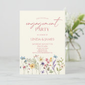 Wilde Bloem Bloemen Bruiloft Feest Kaart (Staand voorkant)