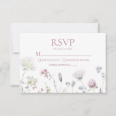 Wilde Bloem Bloemen Bruiloft RSVP Kaart (Voorkant)