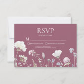 Wilde Bloem Bloemen Bruiloft RSVP Kaart (Voorkant)