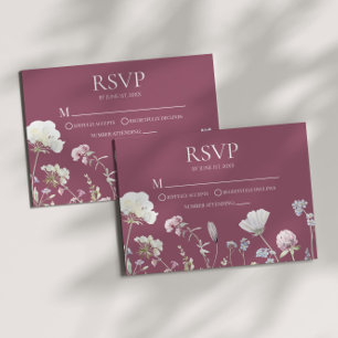 Wilde Bloem Bloemen Bruiloft RSVP Kaart