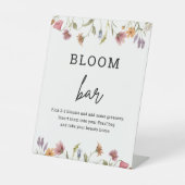 Wilde bloem bloemen favorieten bloeien bar bord reclamebord met voetstuk (Voorkant)