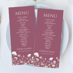 Wilde Bloem Bloemen Tuin Bruiloft Eten Menu