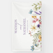 Wilde Bloem Bloemen Tuin Bruiloft Spandoek (Verticaal)