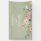 Wilde Bloem Bloemen Tuin Bruiloft Spandoek (Verticaal)