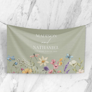 Wilde Bloem Bloemen Tuin Bruiloft Spandoek