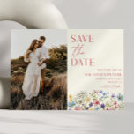 Wilde Bloem Bloemen Tuin Foto Bruiloft Save The Date<br><div class="desc">Dit is een Wilde Bloem Bloemen Tuin Aangepaste Foto Bruiloft Bewaar De Datum Kaart!</div>