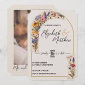 Wilde Bloem Bloemen Tuin Vintage Wedding Kaart (Voorkant / Achterkant)