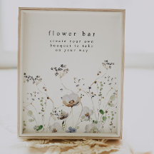 Wilde bloem bloemenbar bloemen station bord