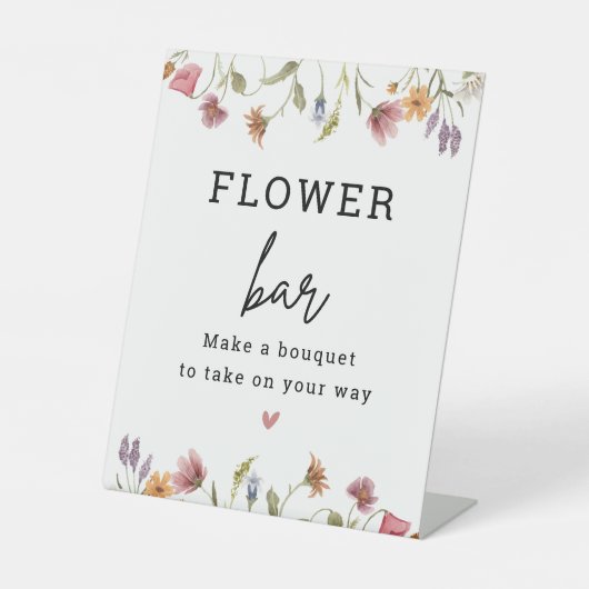 Wilde bloem bloemenbar bloemenstation bord reclamebord met voetstuk (Voorkant)