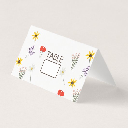 Wilde Bloem Bloemendag Trouwtent Tafelkaarten Kaart (Voorkant)
