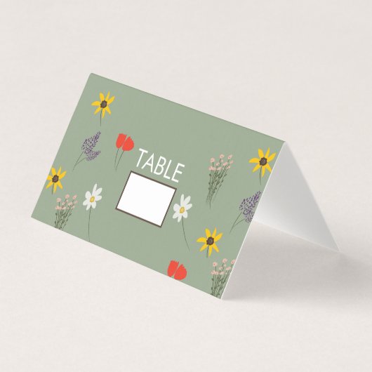 Wilde Bloem Bloemendag Trouwtent Tafelkaarten Kaart (Voorkant)