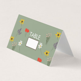 Wilde Bloem Bloemendag Trouwtent Tafelkaarten Kaart