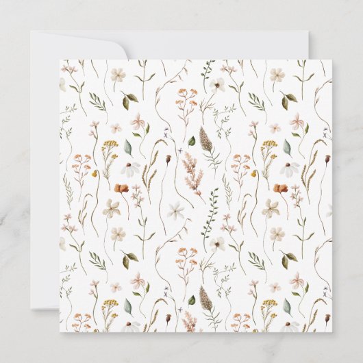 Wilde bloem bloemenelegant minimaal sparen de datu save the date (Achterkant)